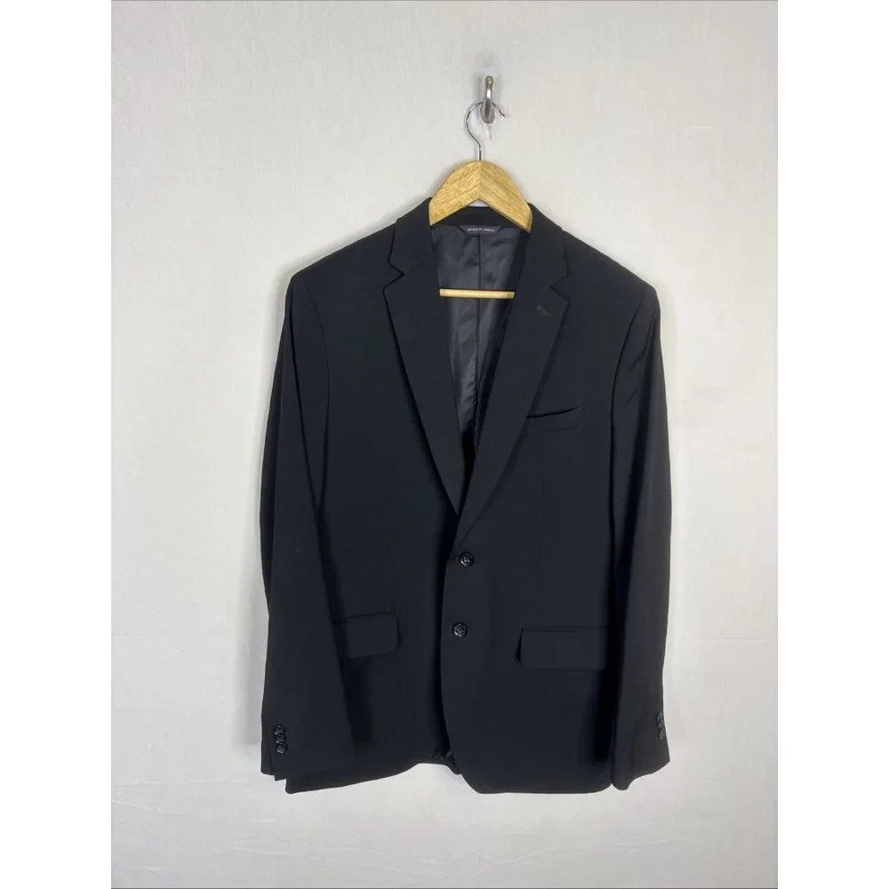 Banana Republic Cerruti Wool Blazer Black Tailored Fit Men 40R Sport Coat‎